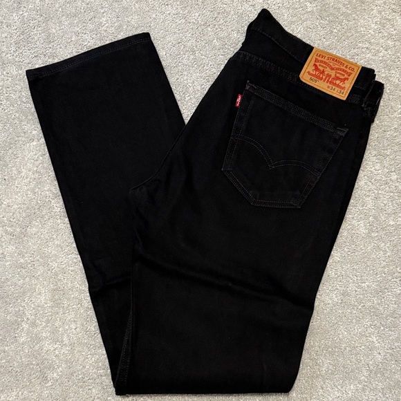 Levi's Black Straight Jeans Timeless Design - Picture 2 of 6